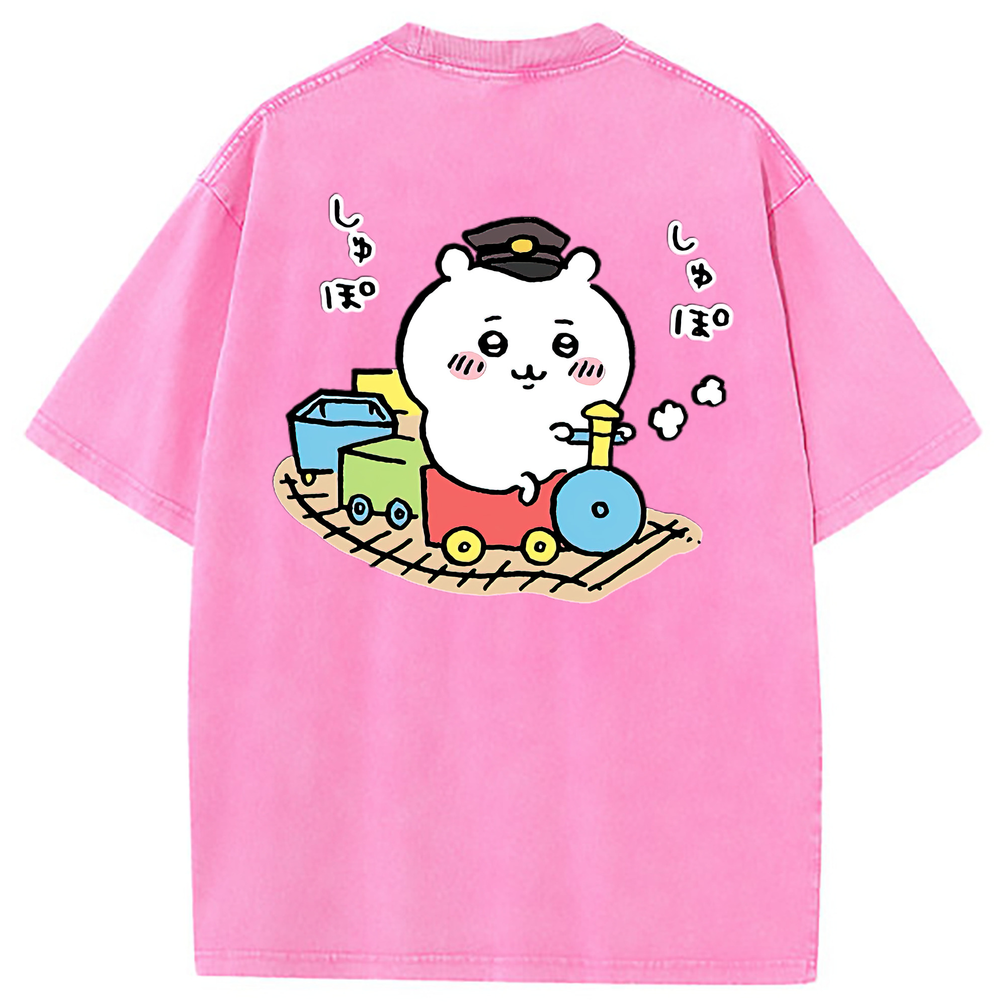 （画像用） ちいかわ ちいかわ Chii-kawa chiikawa 綿100% ヴィンテージ風 半袖Tシャツ（背面プリント）